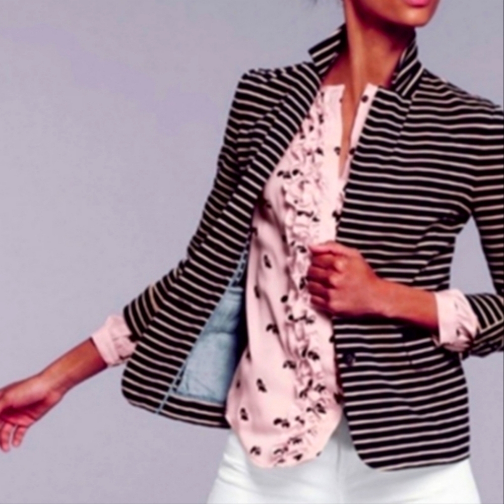 J.Crew Maritime Striped Knit Blazer L